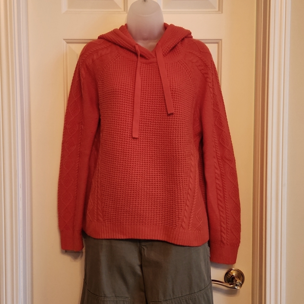 Krimson Klover Orange Hoody Sweater Cashmere Blend
